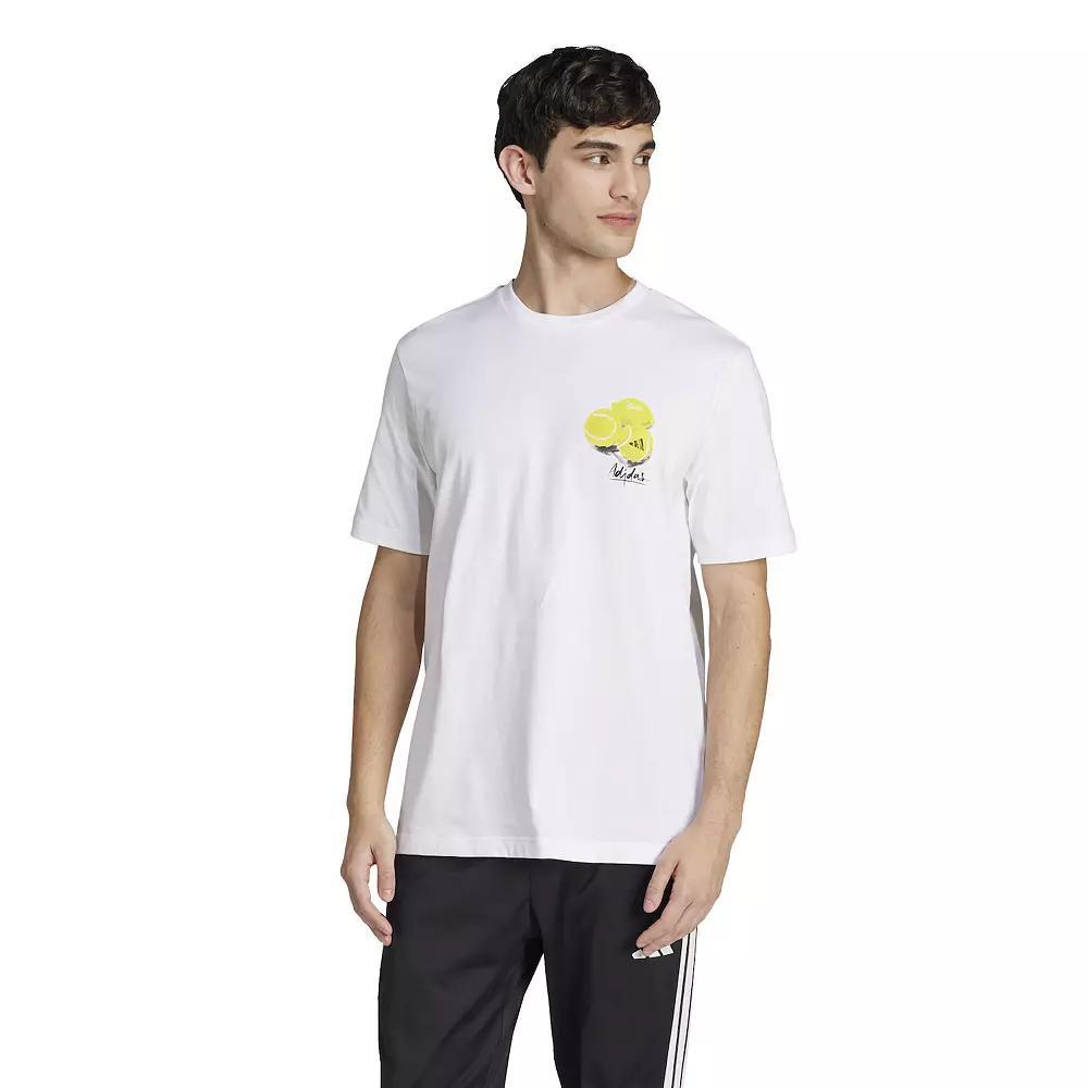 adidas Lounge Still Life Lemons Graphic Tee White 2XL Mens Product Image