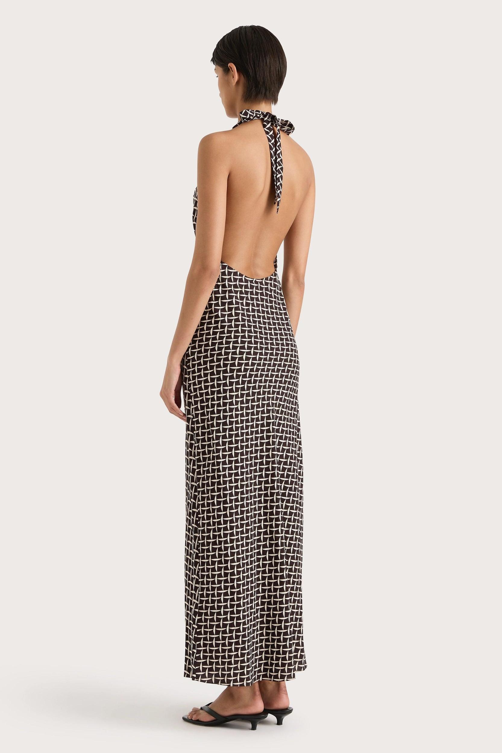 Soame Maxi Dress Espresso Geo Product Image