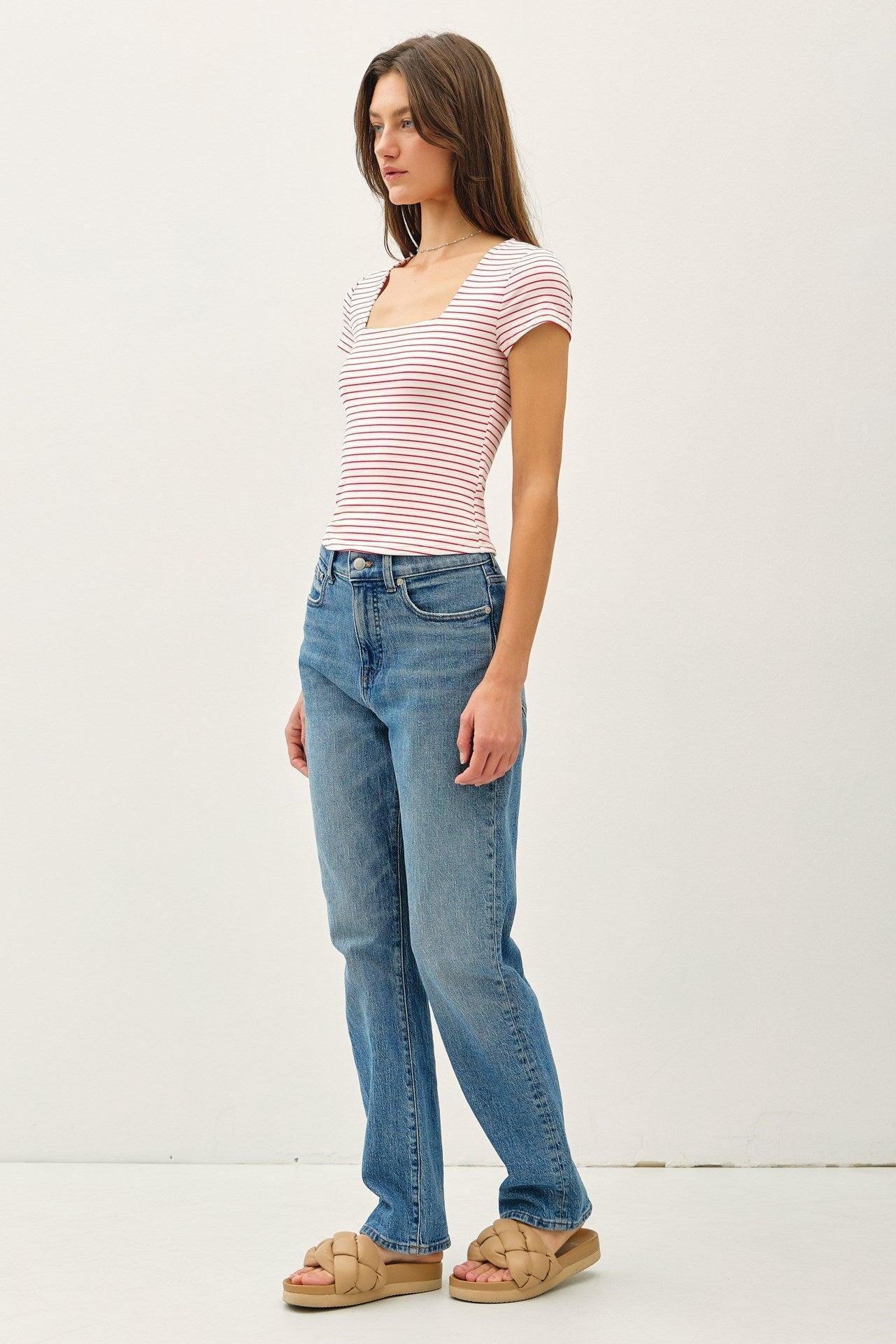 UB BASICS: SWEETEST SOUL STRIPED TOP Product Image