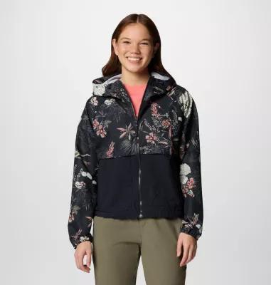 Women's Columbia Spire Valley Omni-SHIELD™ Printed Windbreaker Jacket, Size: Medium, Salt Outbacked Product Image