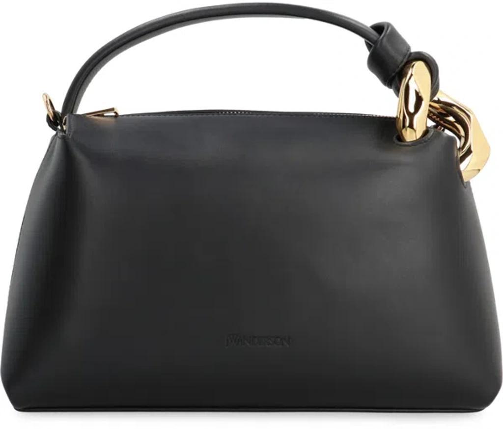 JW ANDERSON Jwa Corner Bag - Leather Top Handle Bag In Black Product Image