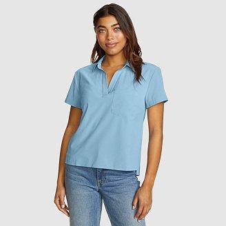 Women's Departure Short-Sleeve Collared T-Shirt Product Image