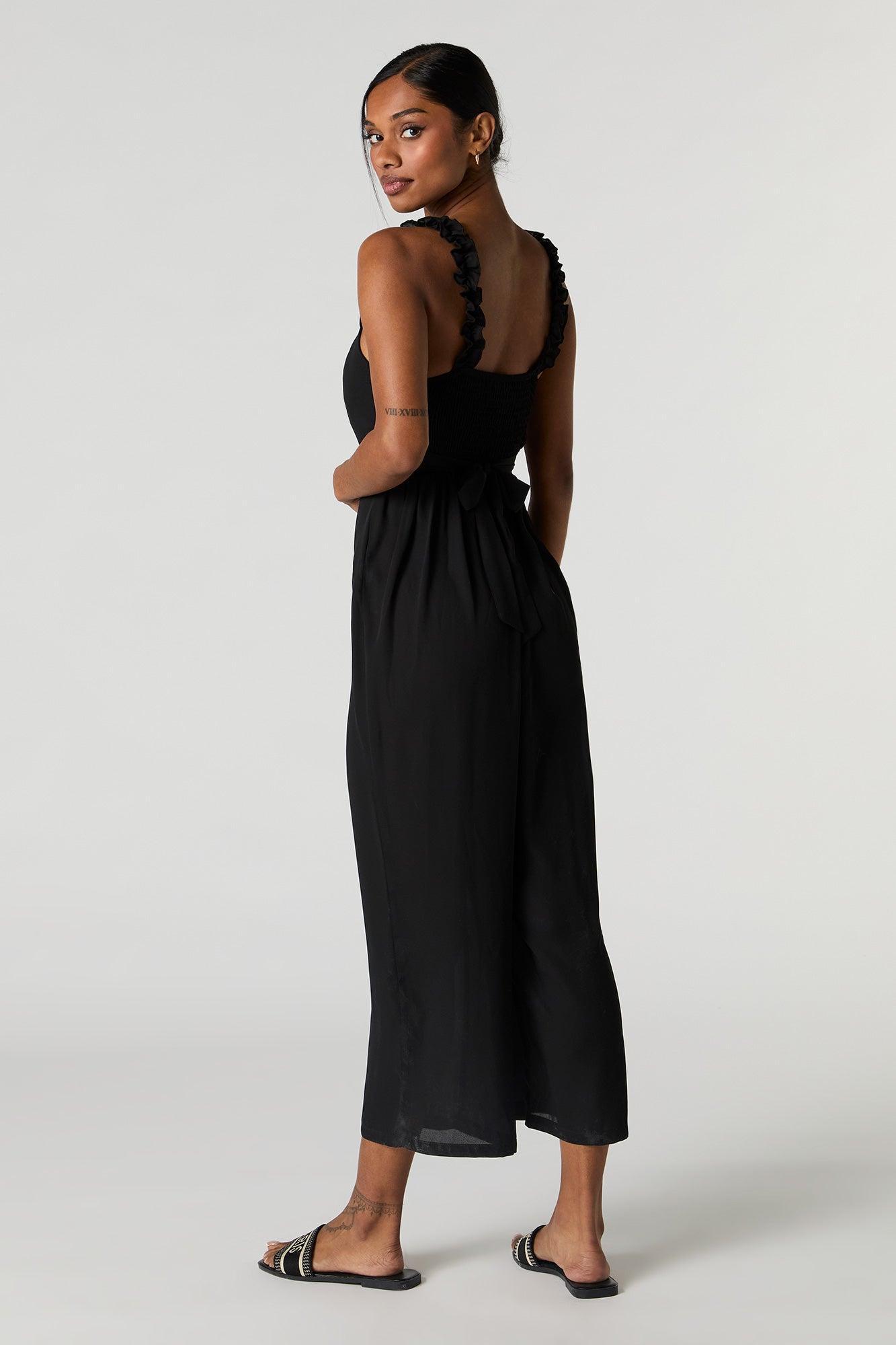 Ruffle Strap Tie Back Jumpsuit Female Product Image