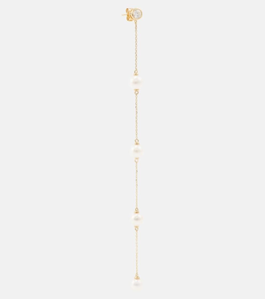 MATEO 14kt Gold Earrings With Diamonds And Pearls Product Image