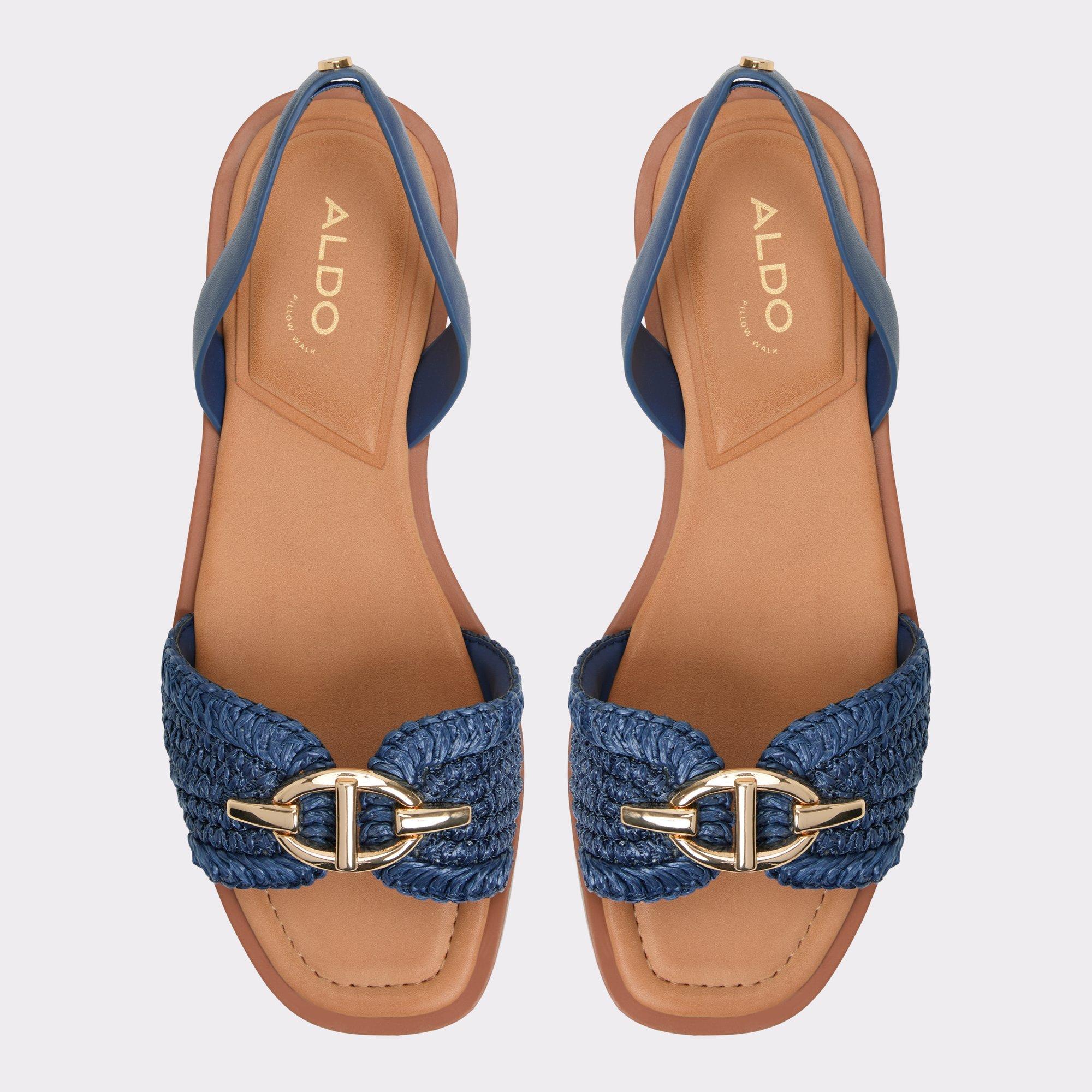 ALDO Goassi - Women's Flat Sandals - Blue, Size 9 Product Image