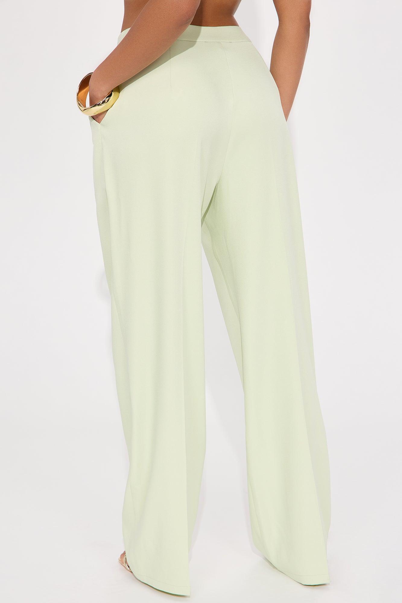 Claire Wide Leg Trouser - Mint Product Image