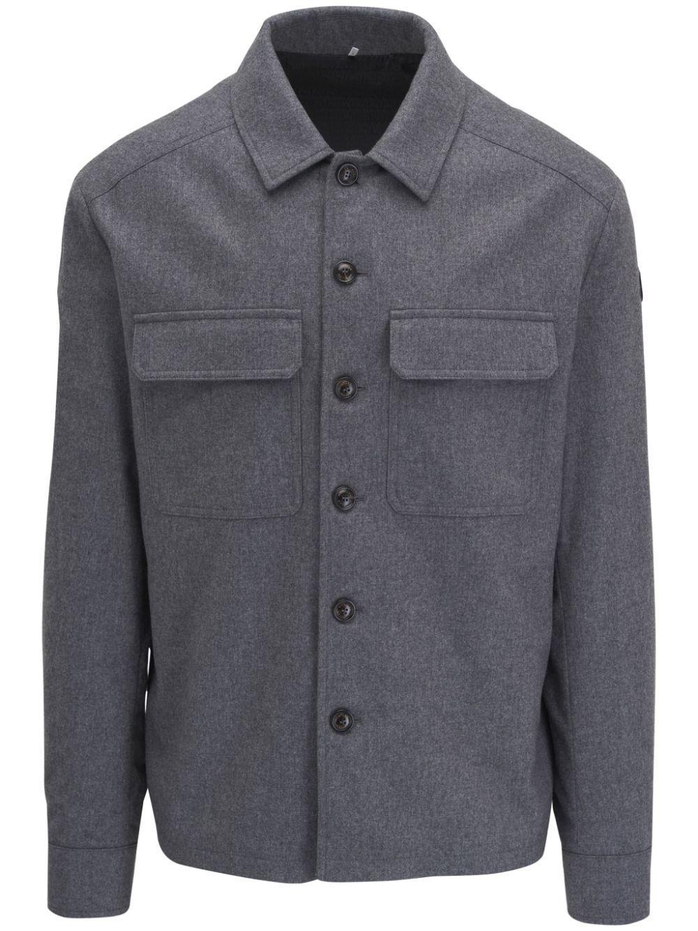MONCLER Cashmere Blend Shirt In Grey Product Image