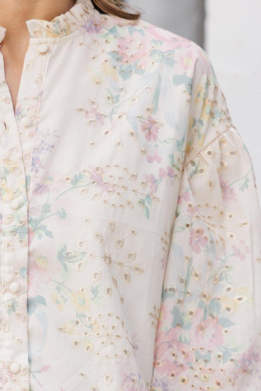 Take Your Turn Pink Eyelet Blouse Female Product Image
