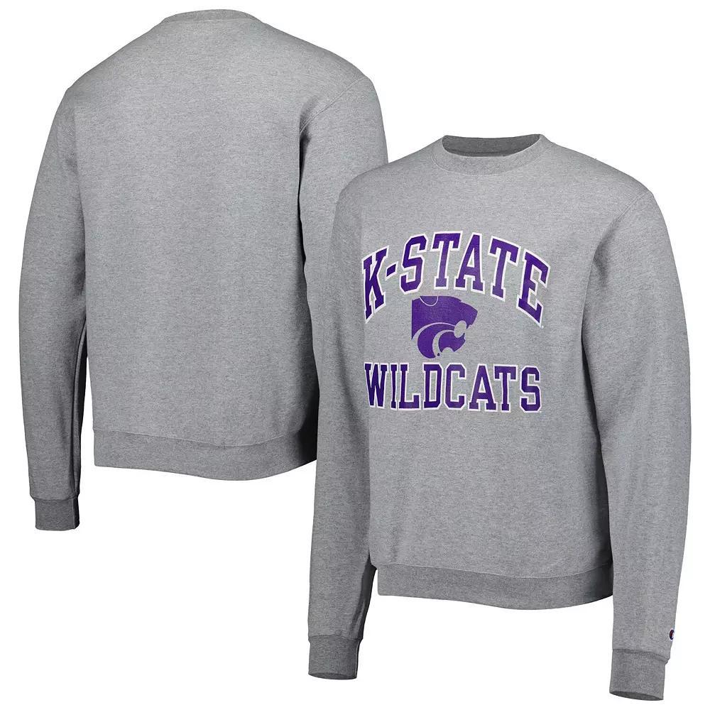 Mens Champion Heather Gray Kansas State Wildcats High Motor Pullover Sweatshirt Product Image