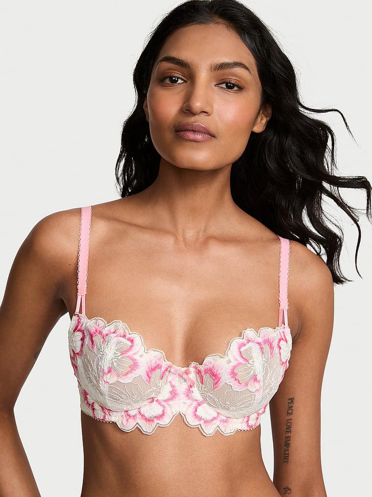 Wicked Peony Embroidery Unlined Balconette Bra Product Image