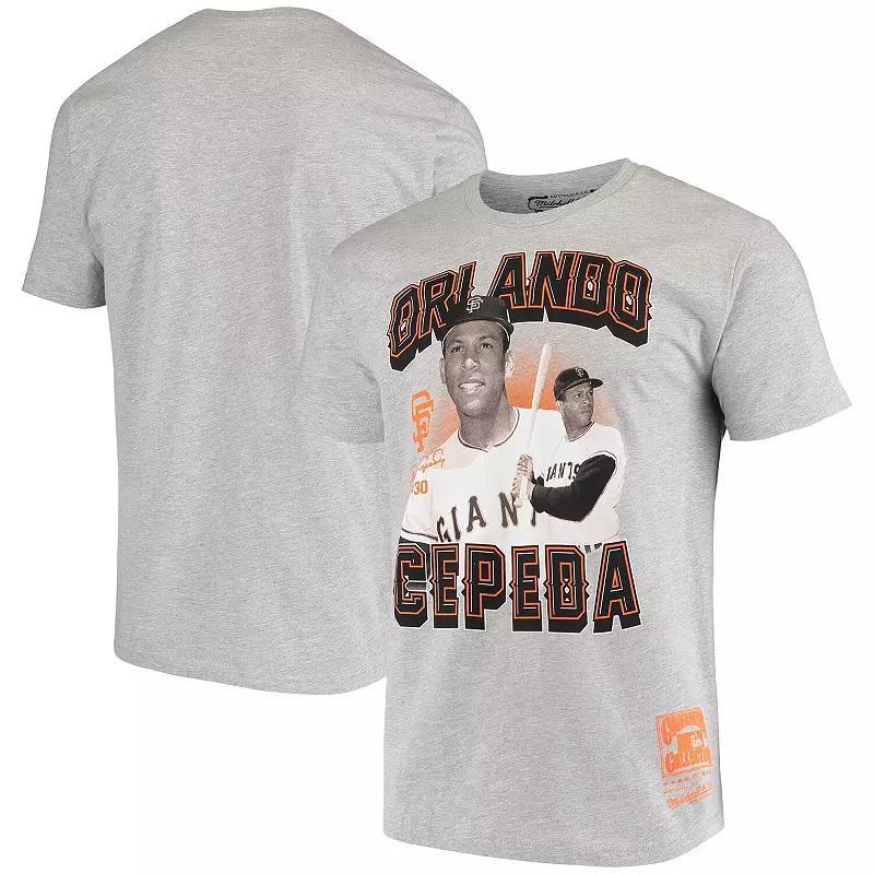 Men's Mitchell & Ness Orlando Cepeda Gray San Francisco Giants Name & Number T-Shirt, Size: Medium, Grey Product Image