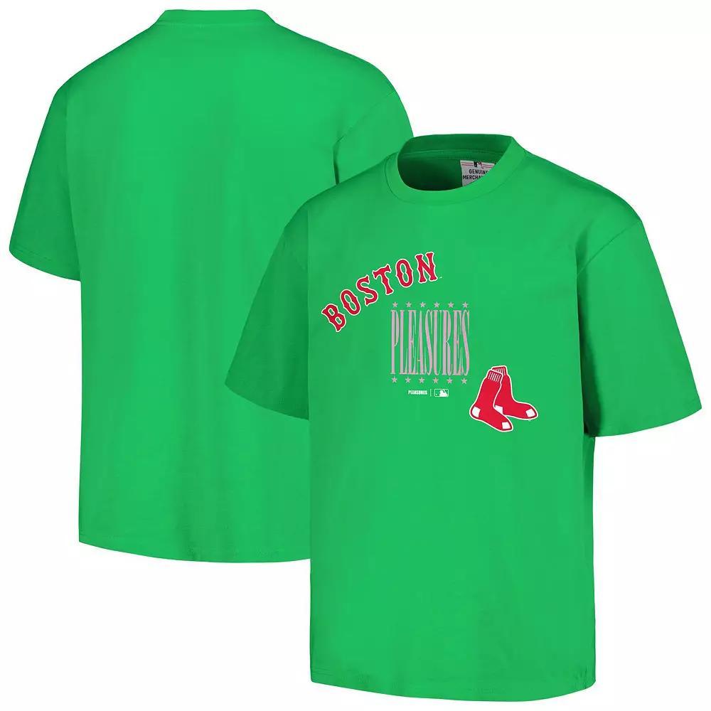 Men's PLEASURES  Green Boston Red Sox Repurpose T-Shirt, Size: Large Product Image