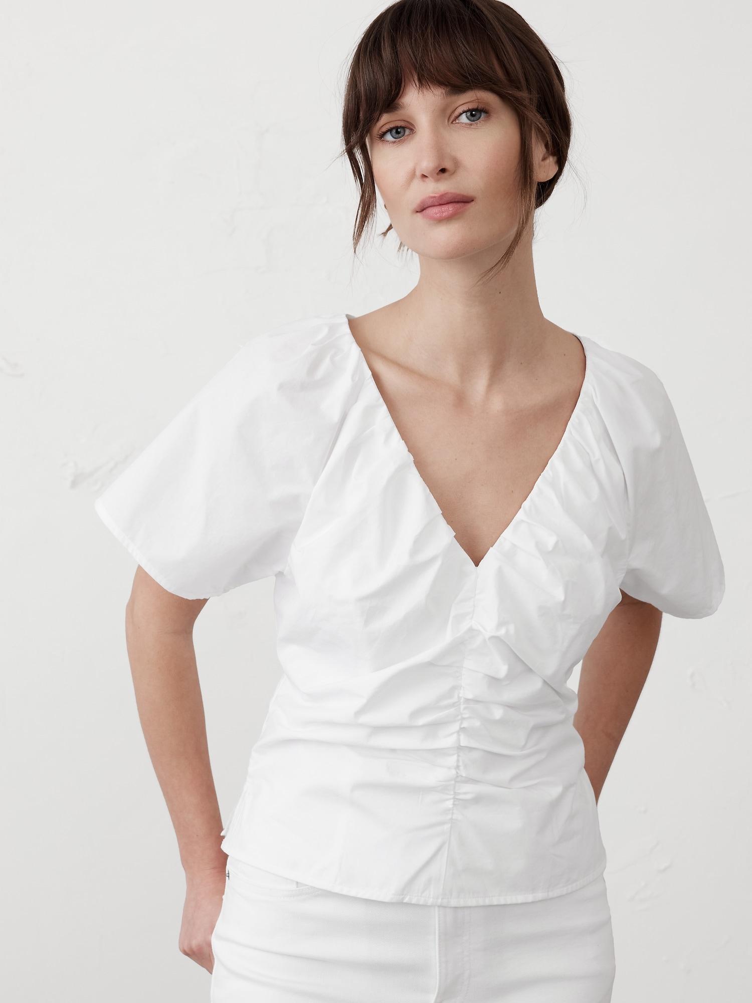Fitted Poplin Top Product Image