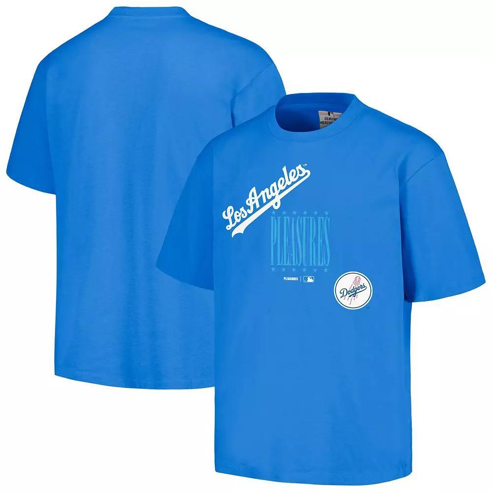 Men's PLEASURES  Royal Los Angeles Dodgers Repurpose T-Shirt, Size: XL, Blue Product Image