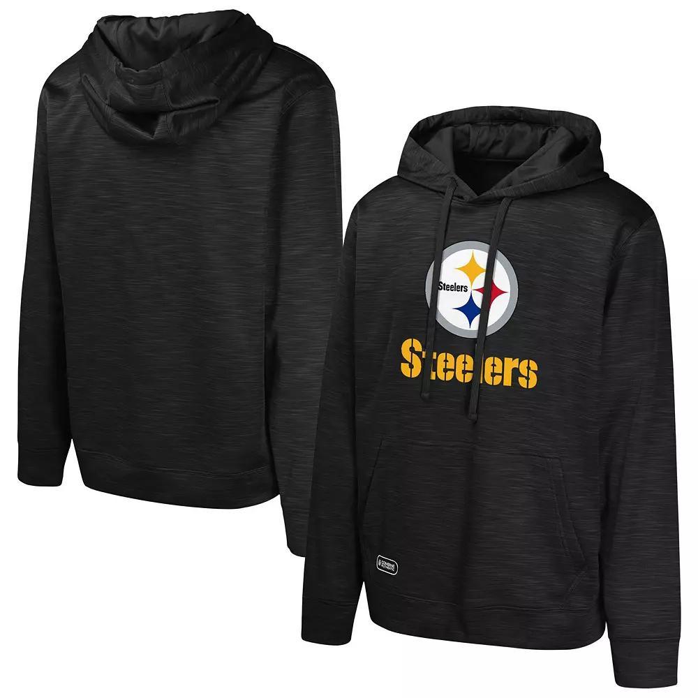 Men's Black Pittsburgh Steelers Streak Fleece Pullover Hoodie, Size: Medium Product Image