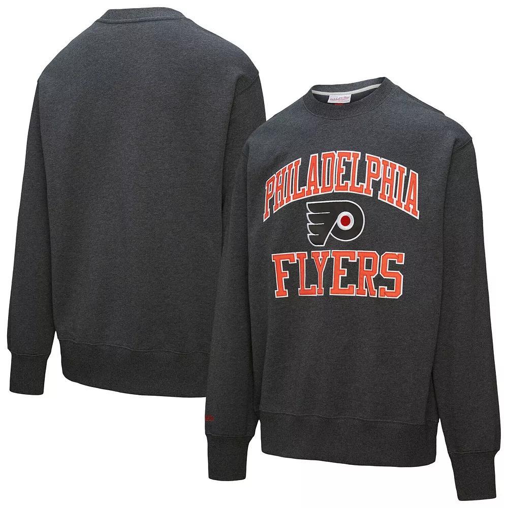 Men's Mitchell & Ness Charcoal Philadelphia Flyers Playoff Win Fleece Pullover Sweatshirt, Size: Large, Fly Charco Product Image