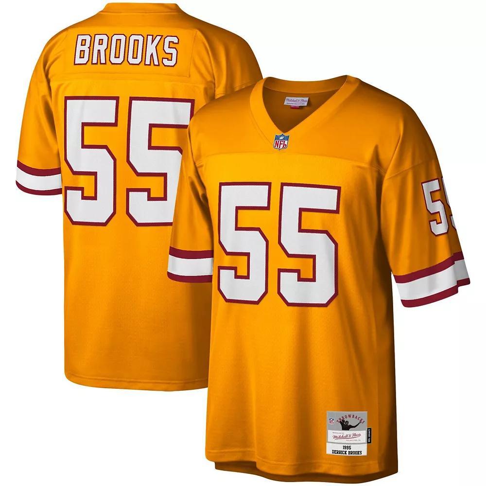 Men's Mitchell & Ness Derrick Brooks Orange Tampa Bay Buccaneers Legacy Replica Jersey, Size: Large Product Image
