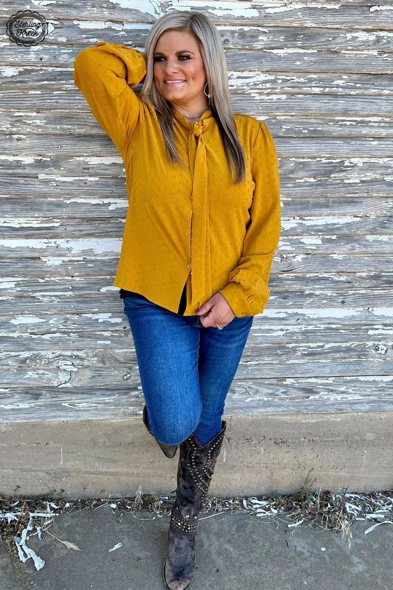 Business Babe Top Mustard* Product Image