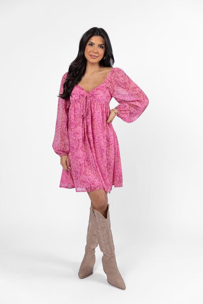 What's Next Pink Sweetheart Neckline Mini Dress FINAL SALE Product Image