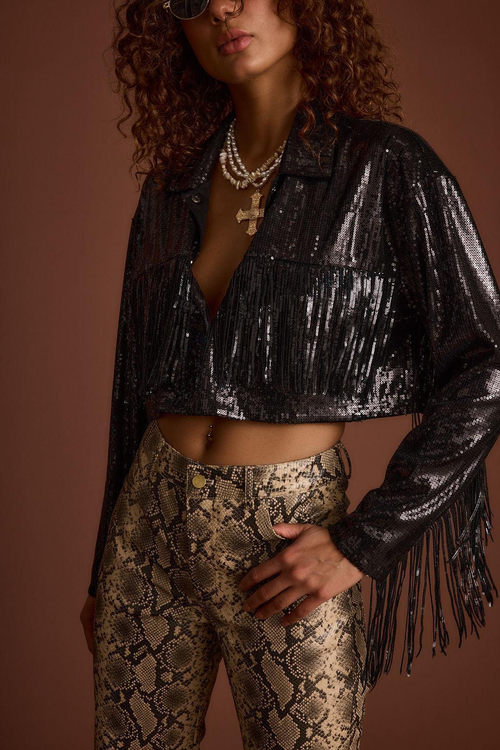 Star Crossed Black Sequin Jacket Product Image