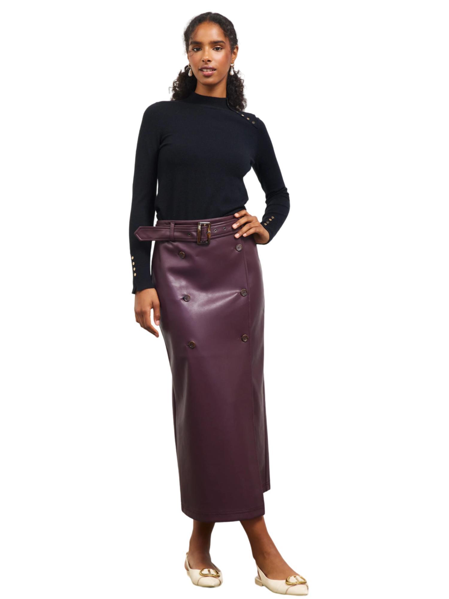 Skies Are Blue Faux Belted Skirt Product Image