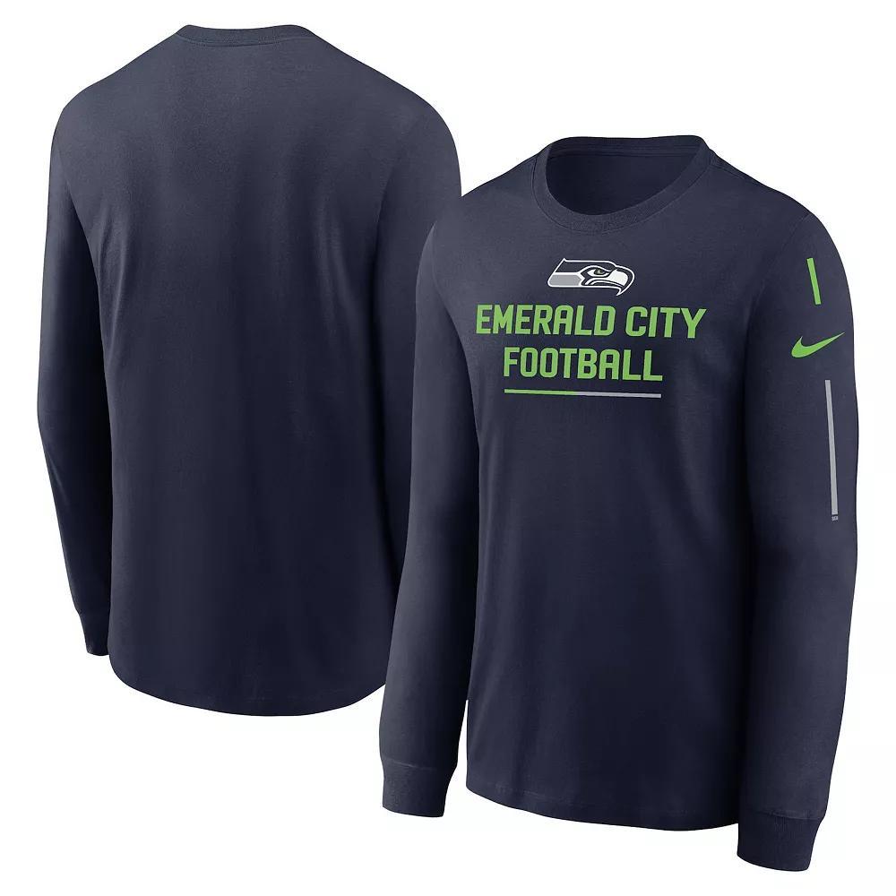 Men's Nike Anthracite Los Angeles Rams Team Slogan Long Sleeve T-Shirt, Size: 3XL, Grey Product Image