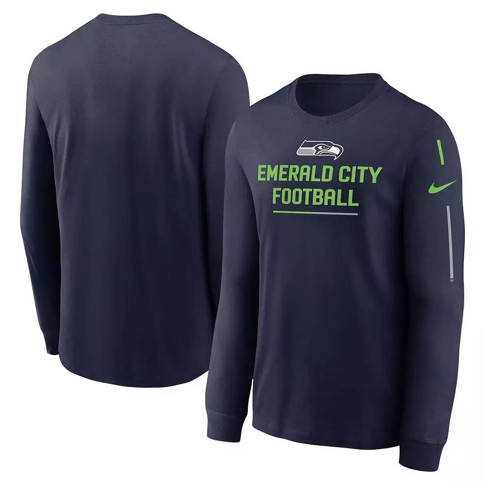 Men's Nike Anthracite Los Angeles Rams Team Slogan Long Sleeve T-Shirt, Size: 3XL, Grey Product Image