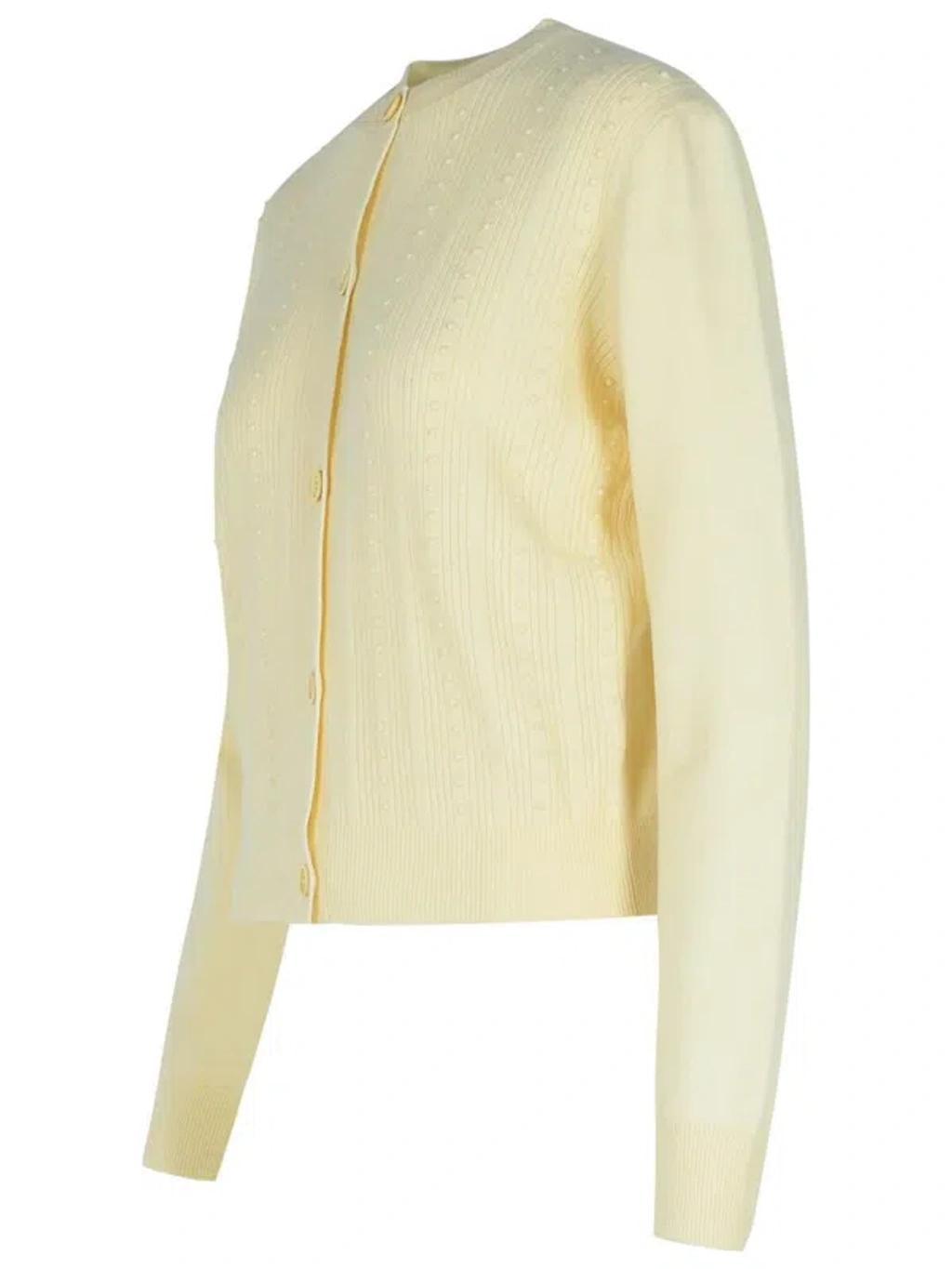 FABIANA FILIPPI Platinum Buttoned Knitted Cardigan In Beige Product Image