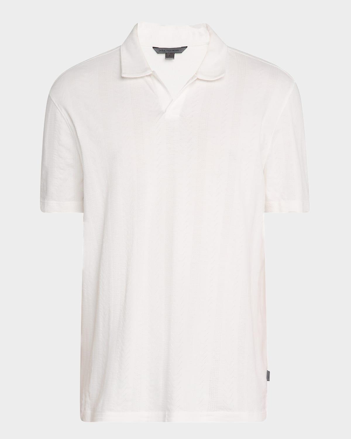 Mens Zion Jacquard Johnny Collar Polo Shirt Product Image