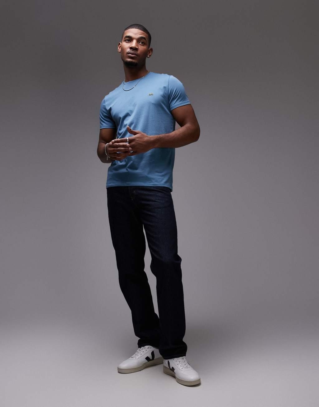 Lacoste pima cotton t-shirt in slate blue Product Image