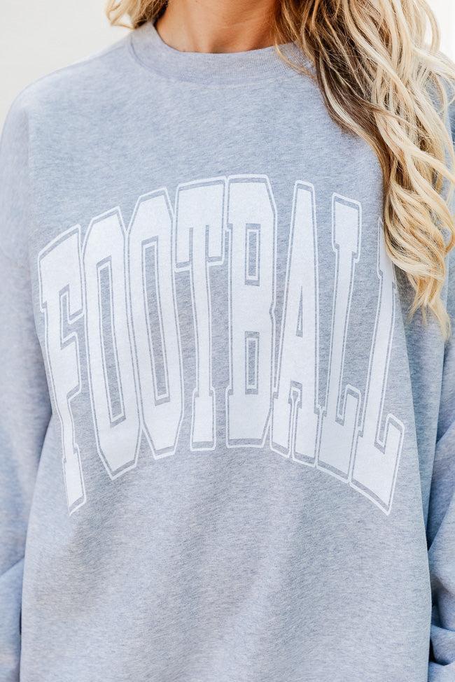 Football Block Grey Oversized Graphic Sweatshirt Product Image