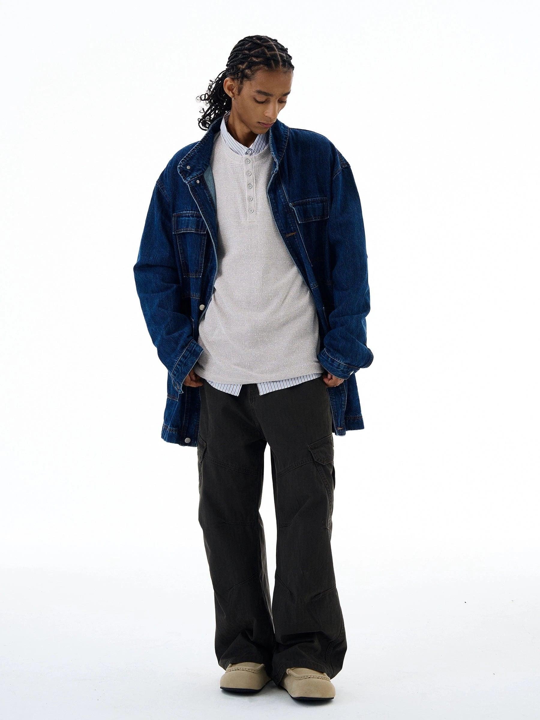 RT No. 19549 OVERSIZE NAVY BLUE DENIM JK Product Image