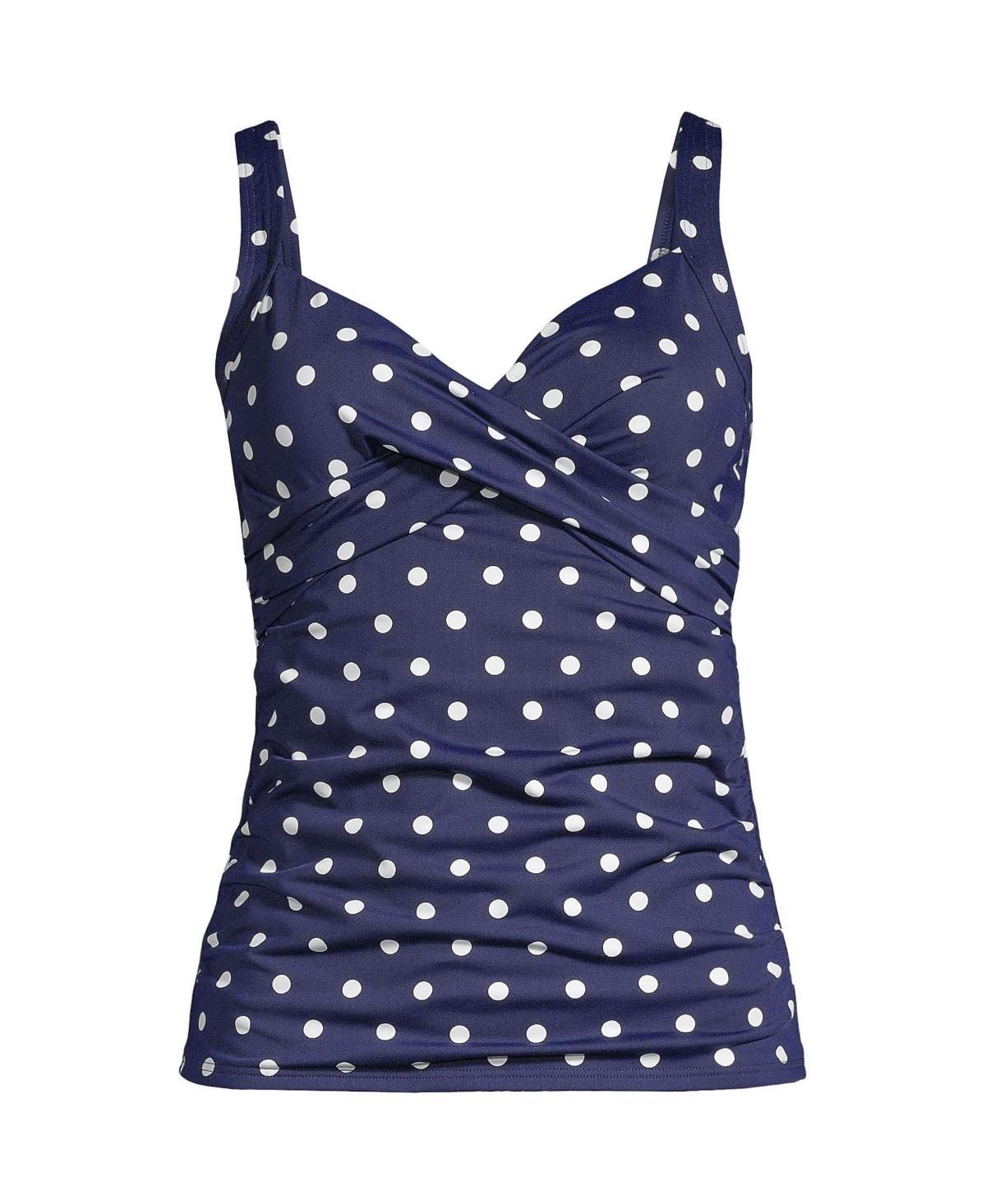 Women's Lands' End Surplice Underwire Tankini Swimsuit Top, Size: 14, Rich Brown Product Image