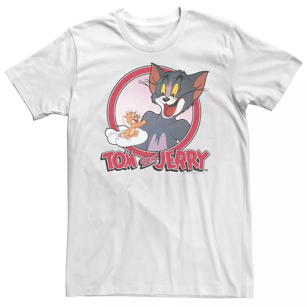 Big & Tall Tom And Jerry Retro Style Portrait Tee, Men's, Size: 4XL, White Product Image