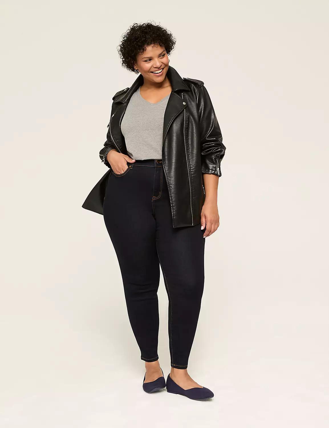 Curvy Fit High-Rise Sateen Skinny Jean Product Image