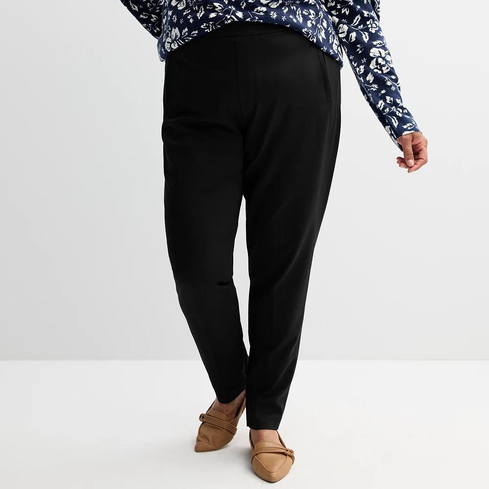 Plus Size Croft & Barrow® Ponte Classic Straight Pants, Women's, Size: 5XL, Seattle Blue Product Image