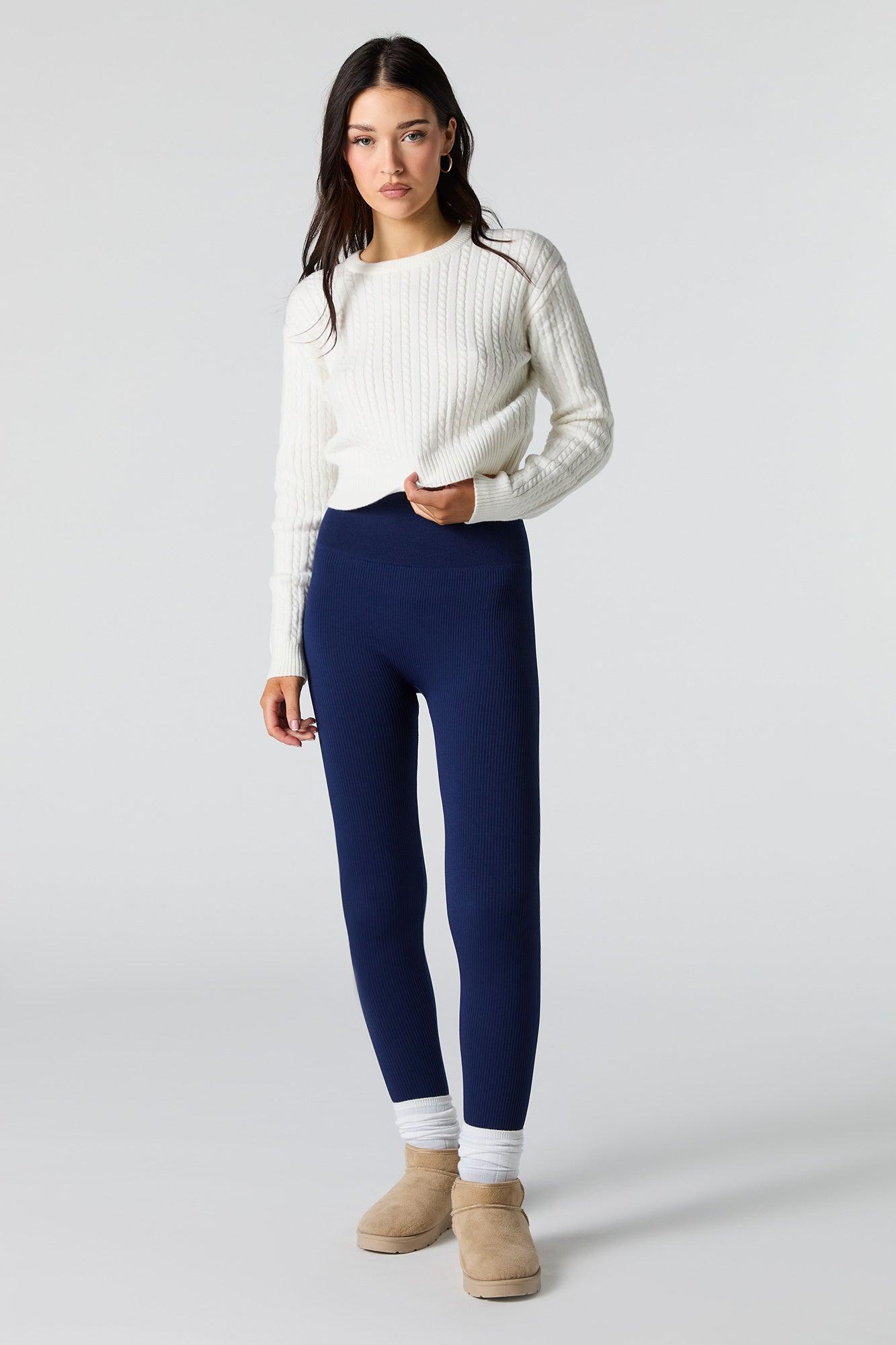 High Rise Seamless Ribbed Legging Female Product Image