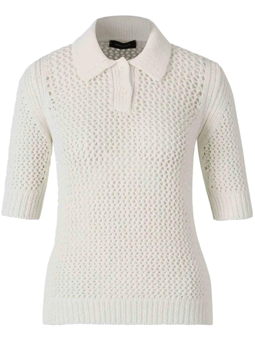 FABIANA FILIPPI Knitted Polo In White Product Image