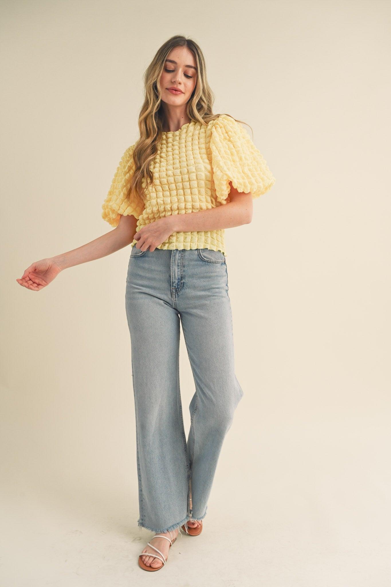 Bubble Sleeve Top Product Image