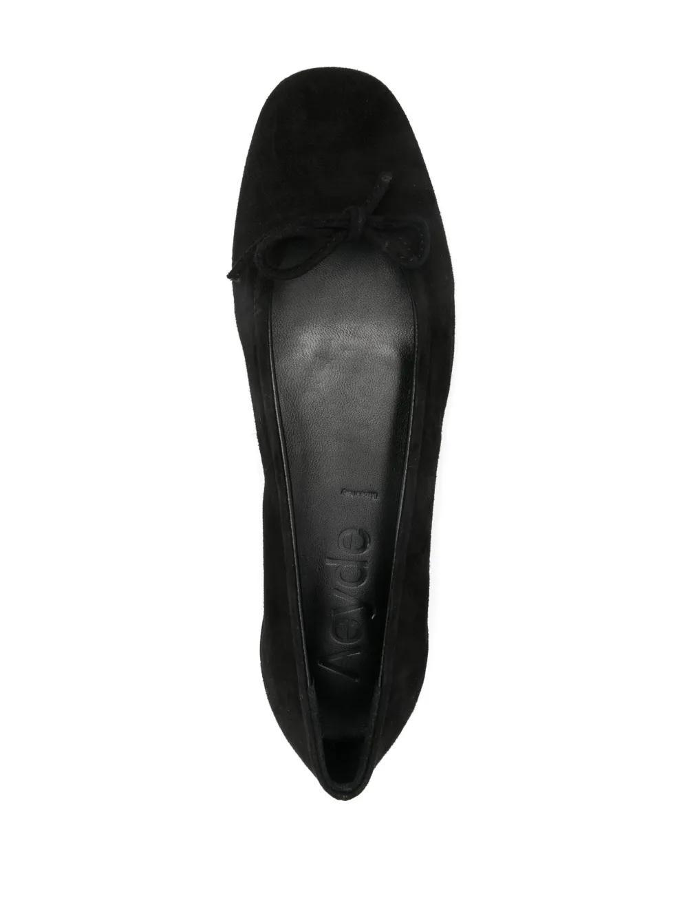 bow-detail suede ballerina shoes Product Image