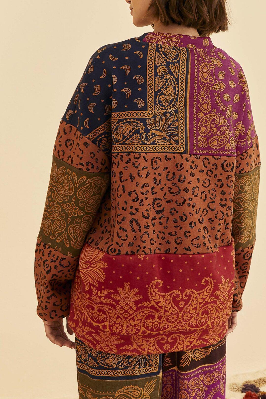 Bandana Dream Mixed Leopard Texture Sweatshirt Product Image