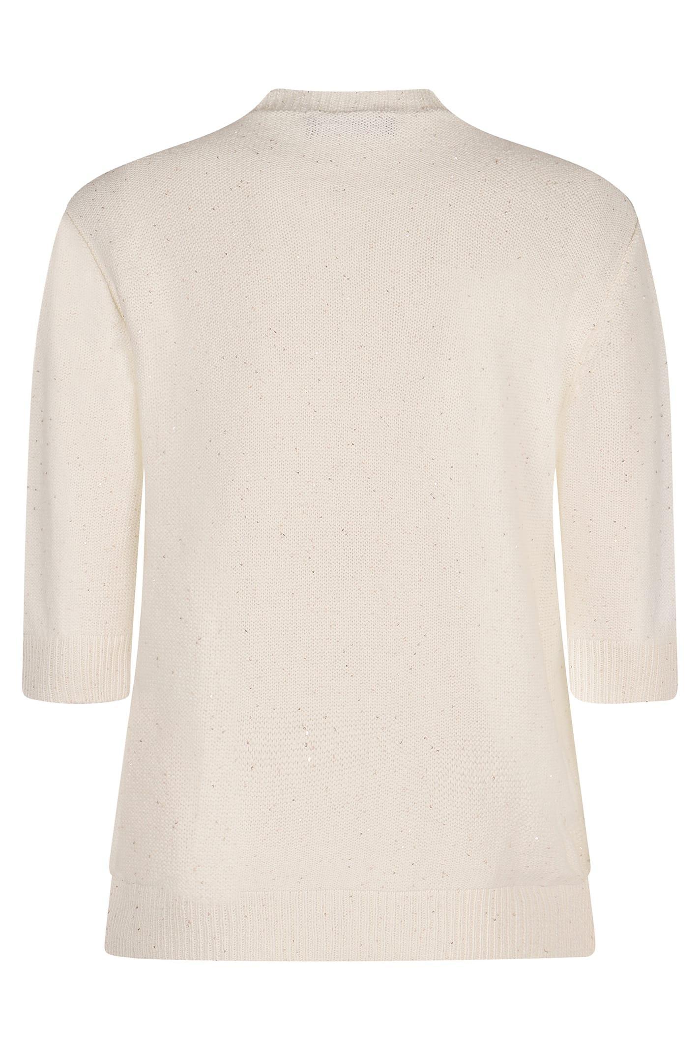 FABIANA FILIPPI Cotton And Linen Cardigan In White Product Image
