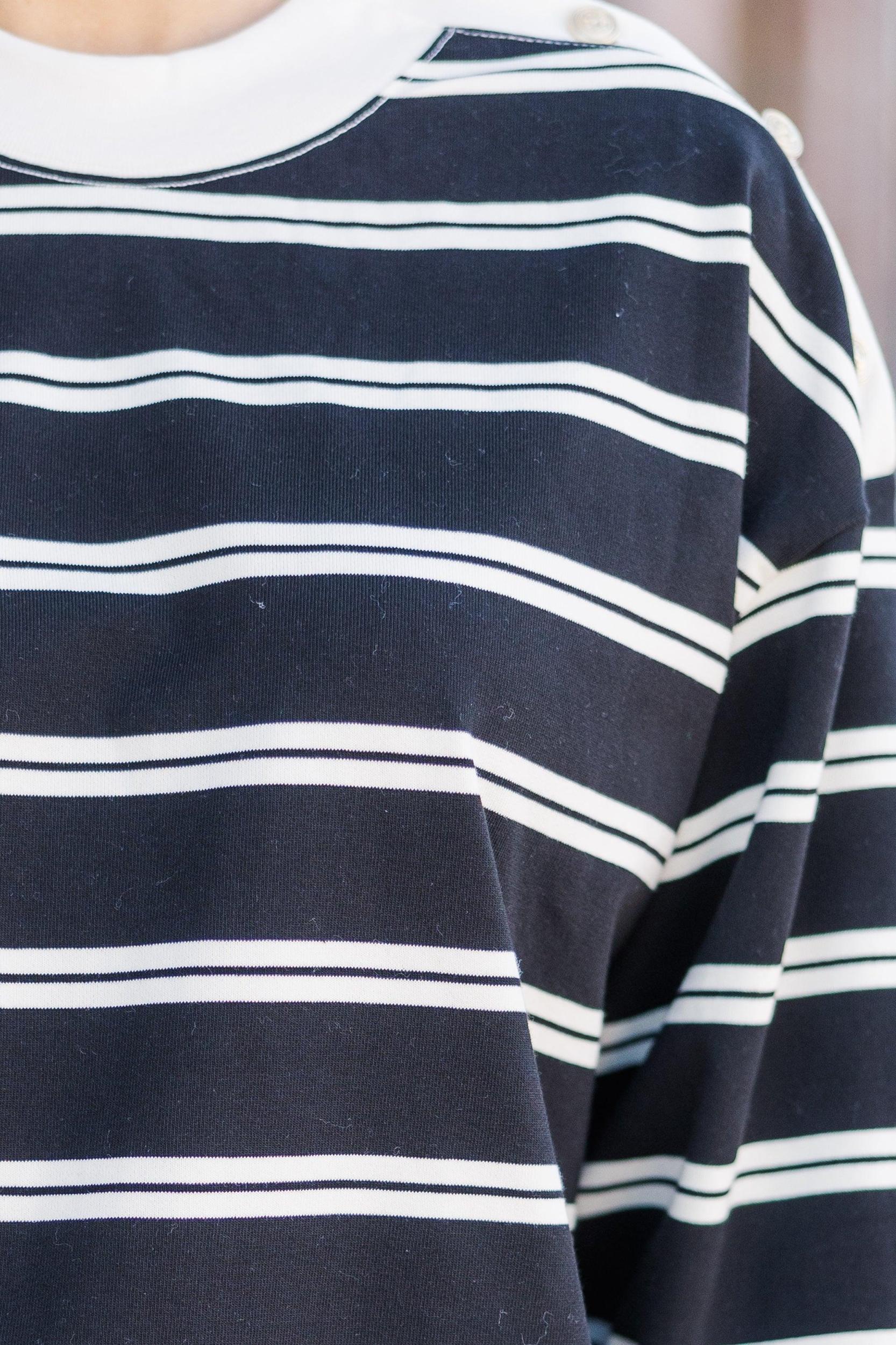 Stay Consistent Black Striped Top Female Product Image