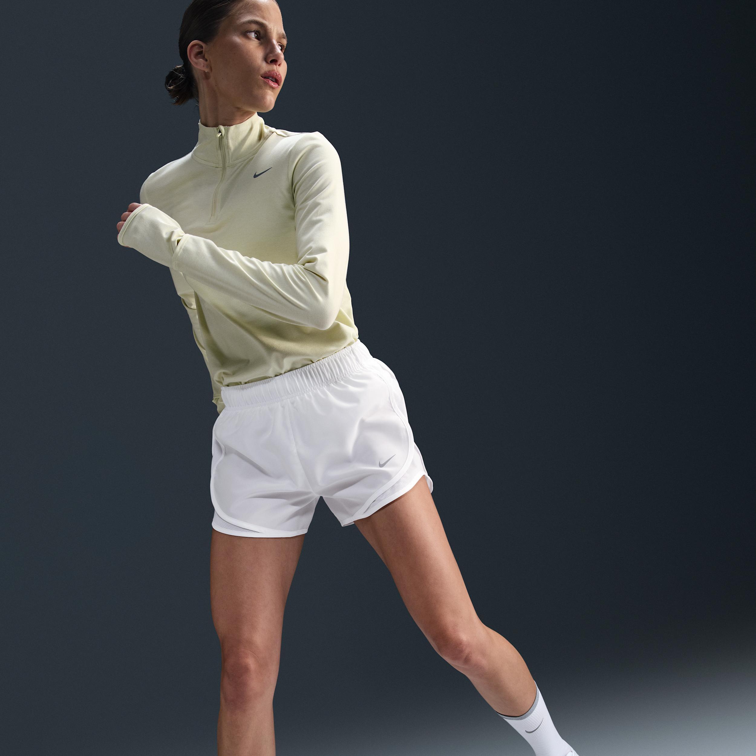 Women's Nike Tempo Dri-FIT Mid-Rise 3-in. Running Shorts, Size: XL, White Product Image