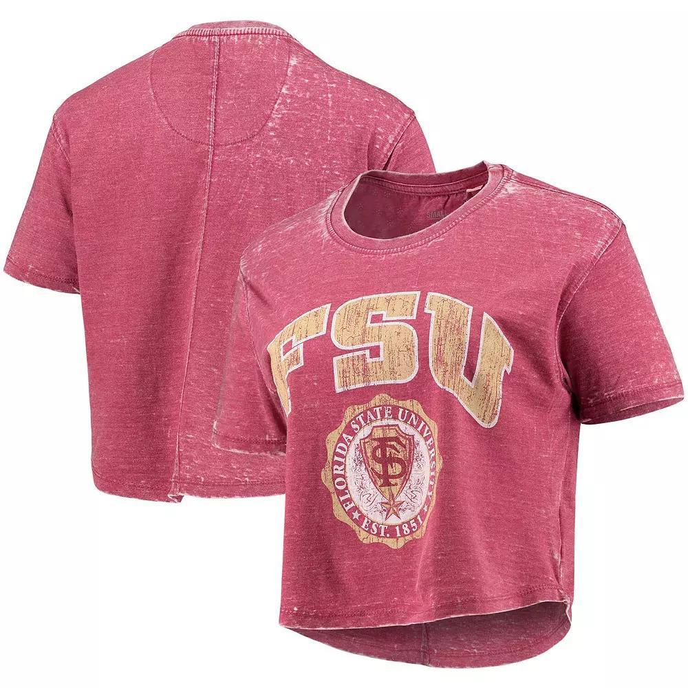 Women's Pressbox Garnet Florida State Seminoles Edith Vintage Burnout Crop T-Shirt, Size: XL, Red Product Image