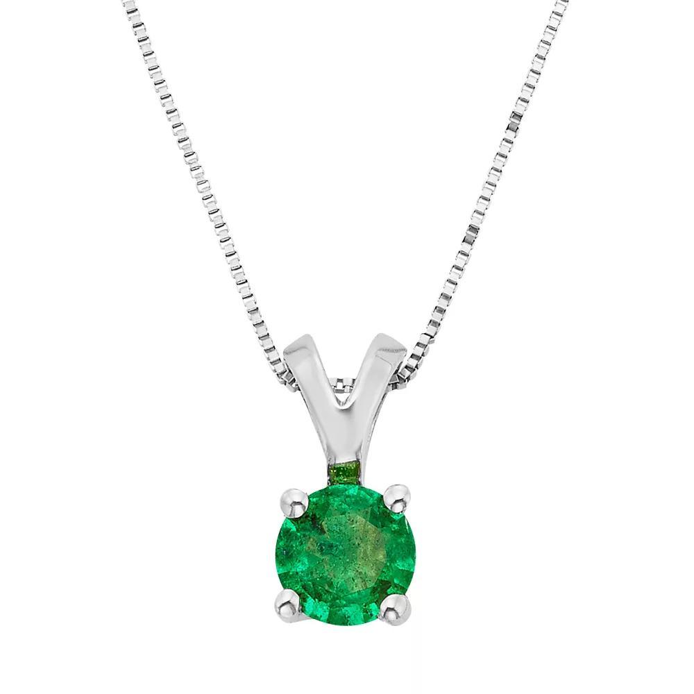 The Regal Collection Emerald 14k Gold Pendant Necklace, Women's, Size: 18", Yellow Product Image