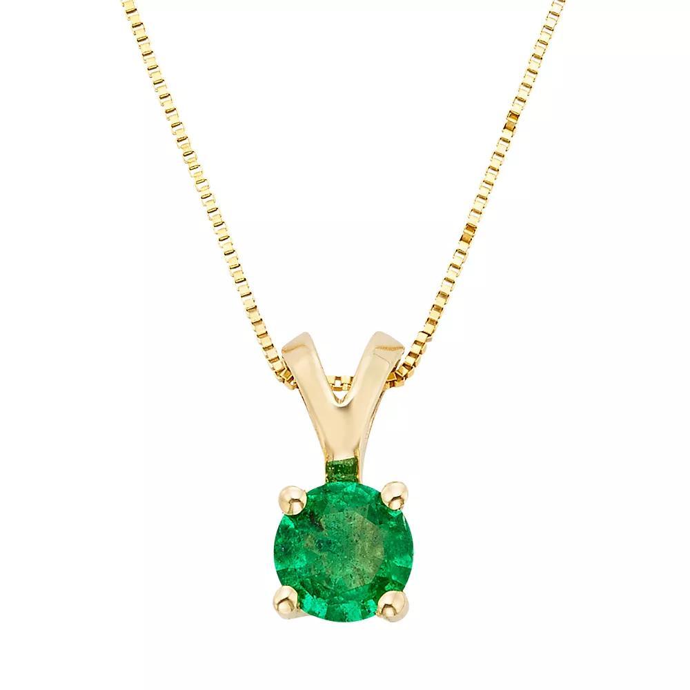 The Regal Collection Emerald 14k Gold Pendant Necklace, Women's, Size: 18", Yellow Product Image