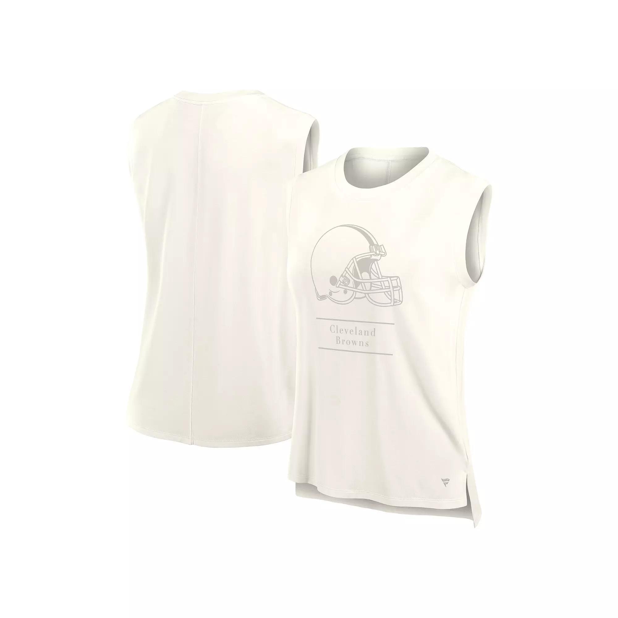 Womens Fanatics Cream Cleveland Browns Studio Embrace Tank Top Product Image