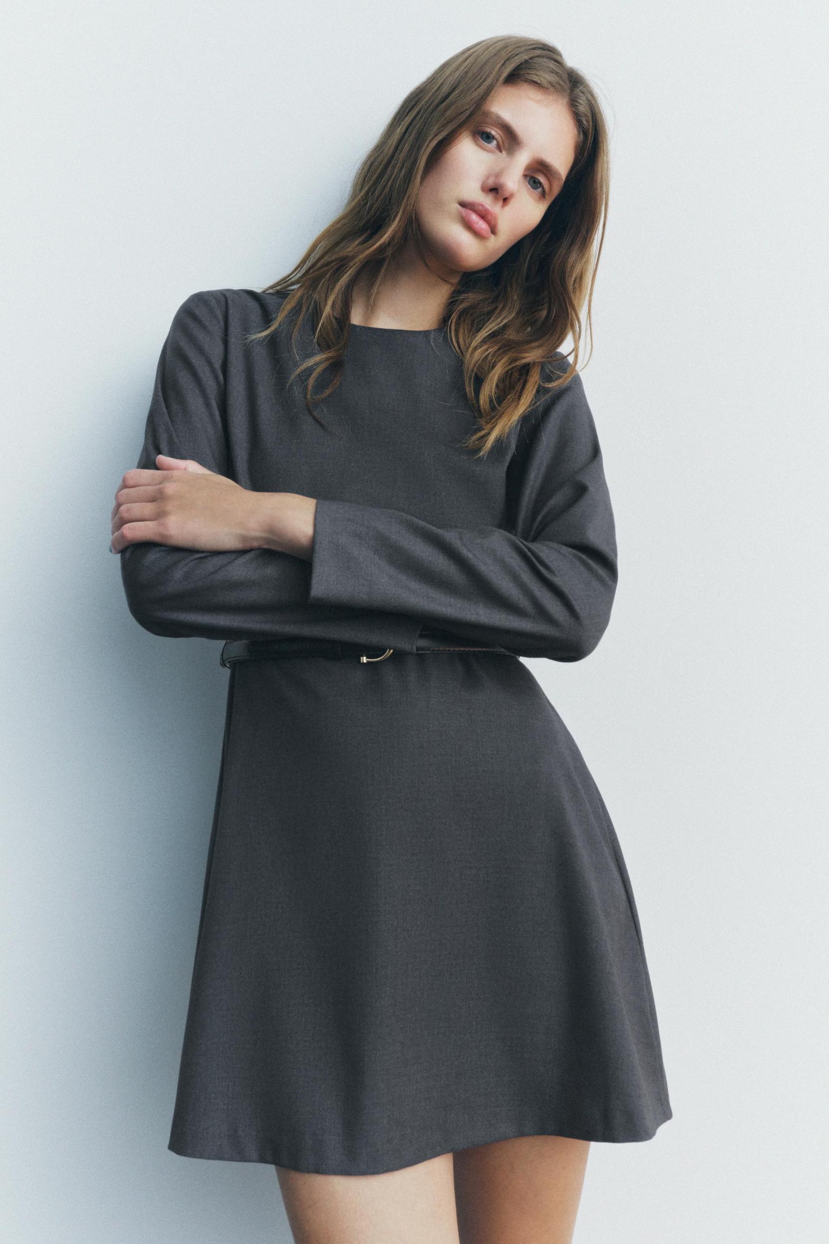 BELTED SHORT DRESS ZW COLLECTION Product Image