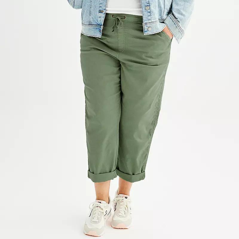 Plus Size Sonoma Goods For Life® Easy Paper Bag Waist Capri, Women's, Size: 5XL, Trinity Gray Product Image